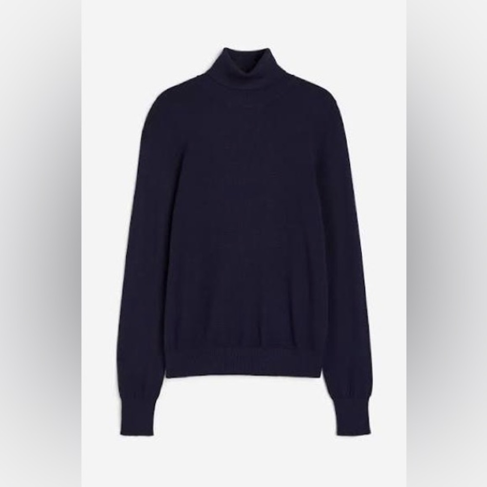 H&M Navy mock Turtleneck Sweater, business casual sweater, office sweater small